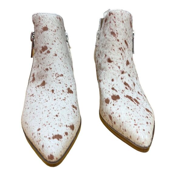 Nine‎ West Women’s 8 Calf Hair Pointy Toe Bootie Cowboy Western Single 5 Zip - Picture 3 of 12